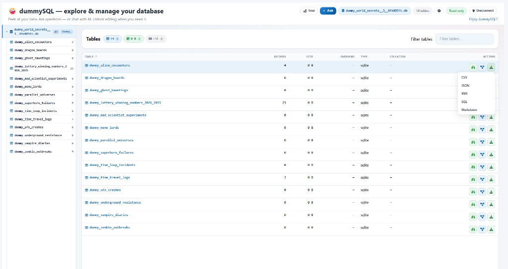Export results